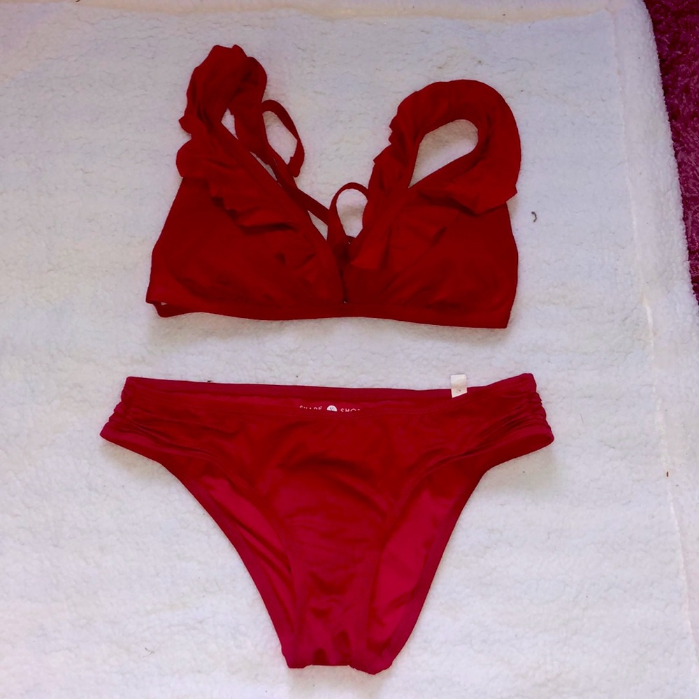 red bikini set